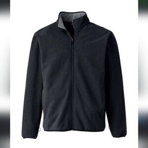 Lands' End Black Zip Fleece Outdoor Cabin Cozy Classic Shacket XL